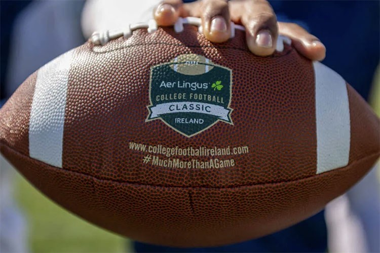 Football with Aer Lingus College Football Classic branding