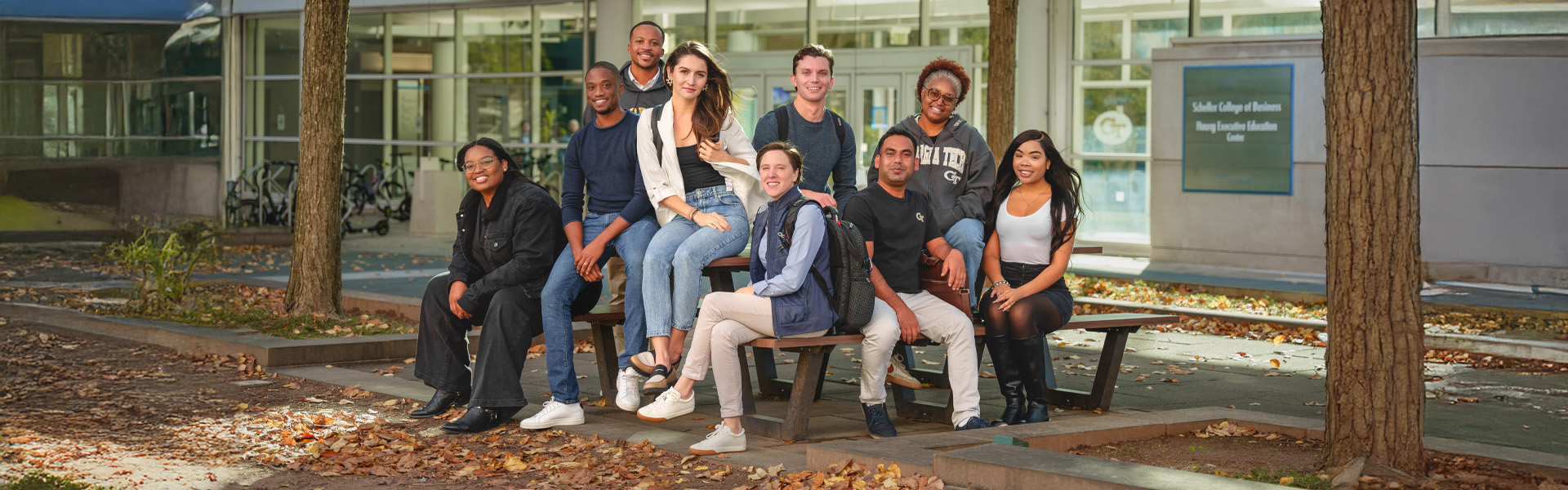 Group of students outside of Scheller building