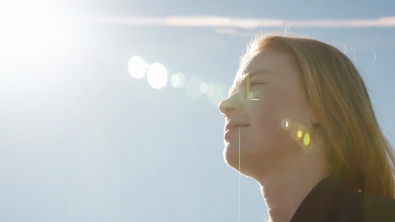 Scheller Full-time MBA student Meghan Flanigan gazes across a blue sky