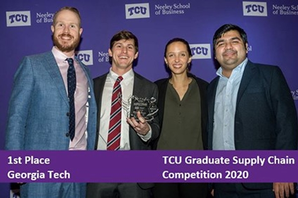 Four Full-time Georgia Tech MBA students took first place in Texas Christian University (TCU) Neely Center for Supply Chain Innovation’s Graduate Supply Chain Case Competition.