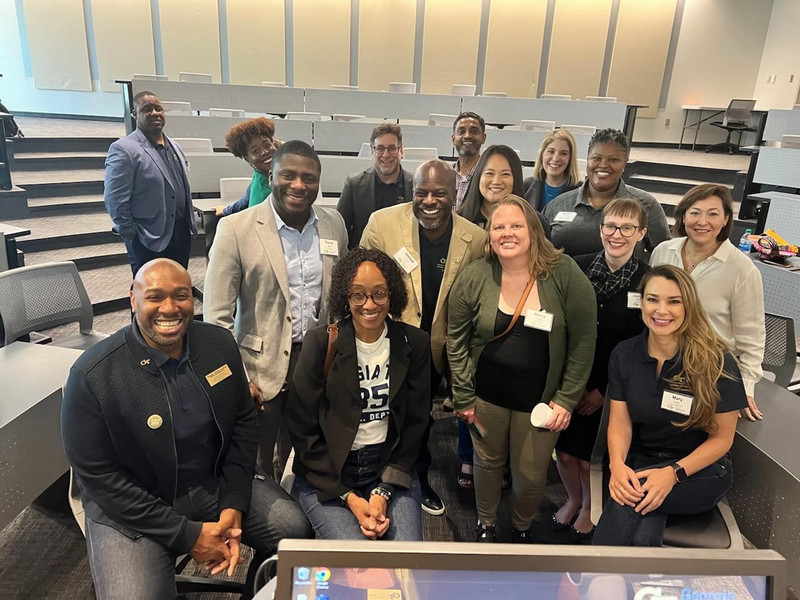 Attendees and panelists at a presentation during the Scheller MBA Reunion, 2023.