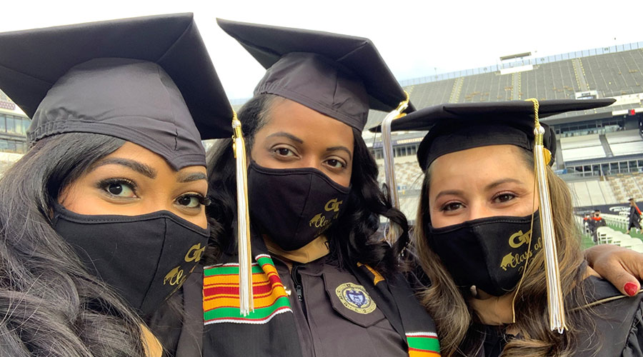 Alexis and friends at graduation. 