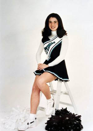 Leanna as a cheerleader in middle school