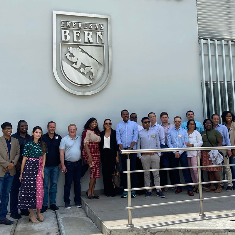 Group of Scheller MBA students in Panama on a company site visit.