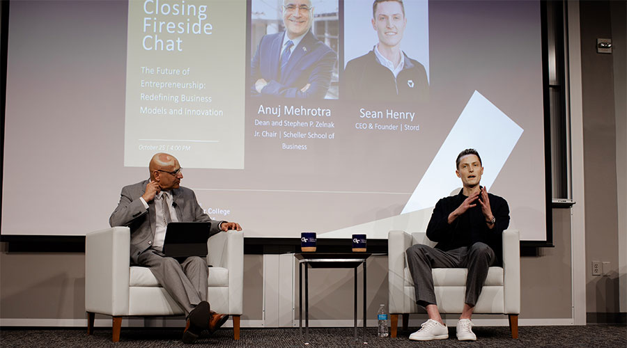 Dean Anuj Mehrotra and Sean Henry, co-founder and SEO of Stord, have an engaging discussion during the closing fireside chat.