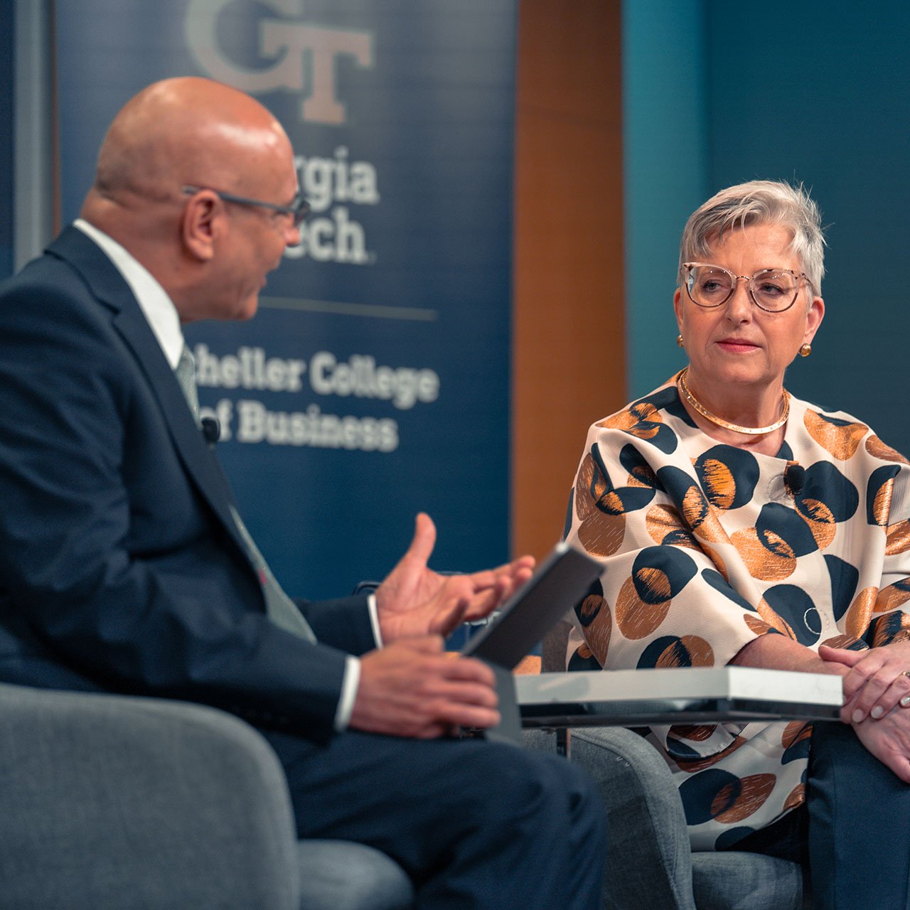 Dean Anuj Mehrotra and Carol Tomé 