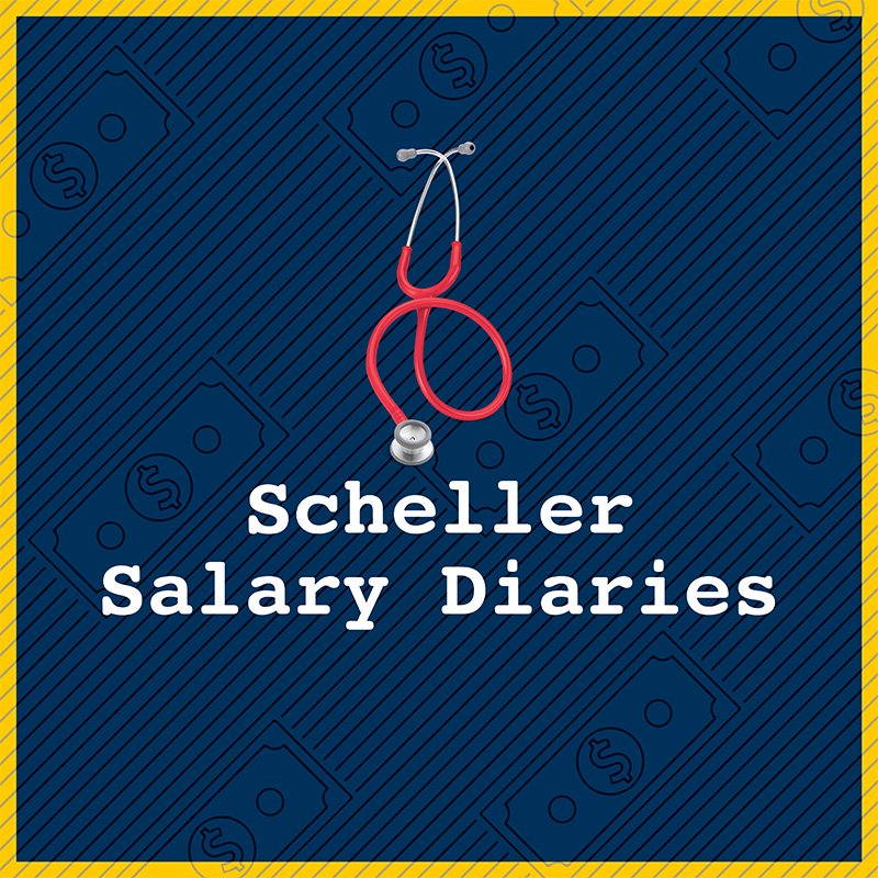 Salary Diaries logo with a doctor's stethoscope