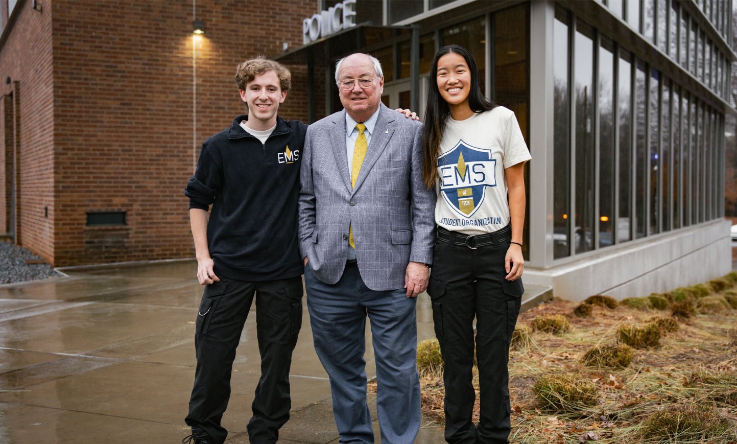 Professor Bill Todd and students pose for a picture