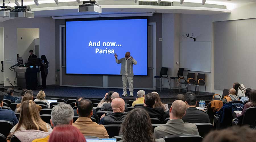 Darryl Cobbin during his "Back to the Future: Slowing Down to Speed Up" talk.